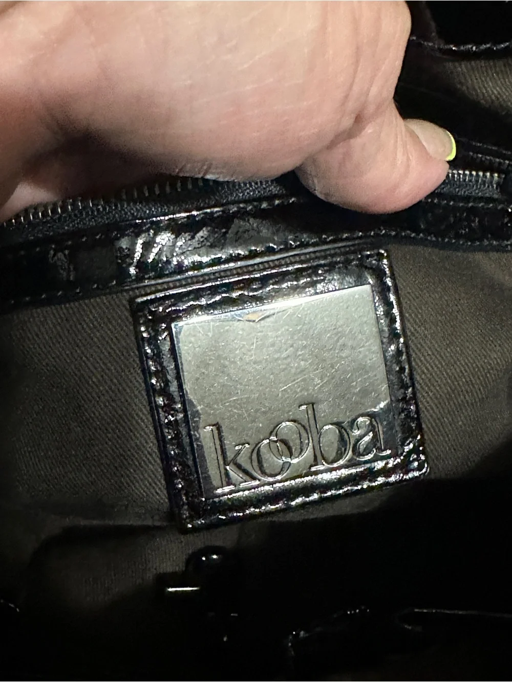 KOOBA Black Patent Leather Elisha Bow Hobo‎ Satchel Bag EUC. DUST BAG